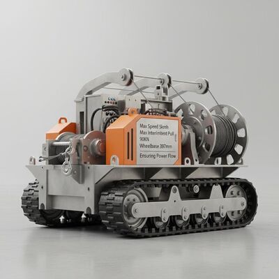 Tốc độ tối đa 5kmh Thiết bị đường dây truyền tải Được trang bị Lực kéo gián đoạn tối đa 90KN và Chiều dài cơ sở 397mm Đảm bảo dòng điện