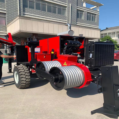 Động cơ Diesel màu đỏ Kéo cáp OPGW Thiết bị dây 9T